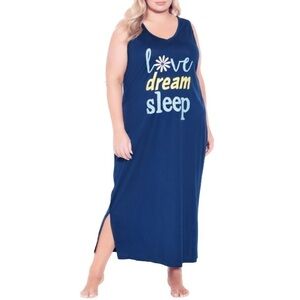 AVENUE 22/24W (2X) Love Dream Sleep Sleeveless Maxi Sleep Dress EE05.5